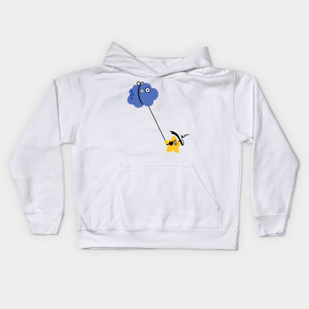 Falling Pirate Star Kids Hoodie by XOOXOO